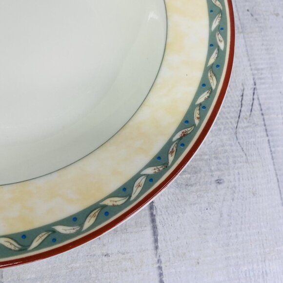 PTS international Interiors PROVENCE Fruit Leave Porcelain  Rim Soup Bowl Set 4 - Picture 16 of 16